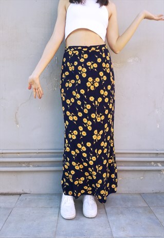 VINTAGE 90S PIMKIE FLORAL WRAP MAXI SKIRT