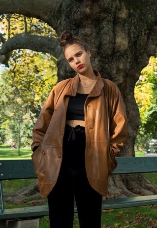 80S VINTAGE LEATHER JACKET