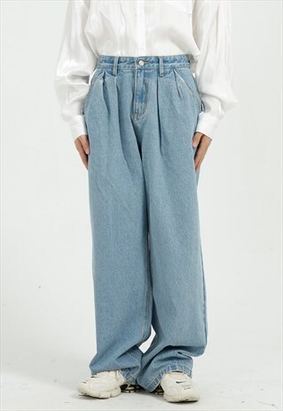 KALODIS LOOSE MID-RISE WIDE-LEG STRAIGHT-LEG JEANS