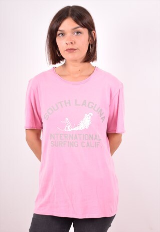 LEVI'S WOMENS VINTAGE T-SHIRT TOP MEDIUM PINK 90S