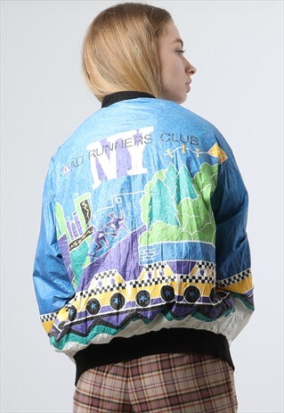 VINTAGE MEDIUM BLUE TRACK JACKET