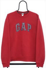 Vintage GAP Spellout Red Sweatshirt Mens