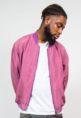 VINTAGE 90'S PINK SILK BOMBER JACKET