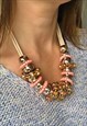 PINK & GOLD STATEMENT NECKLACE