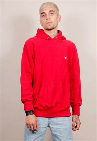 VINTAGE 90'S CHAMPION OVERSIZED RED HOODIE