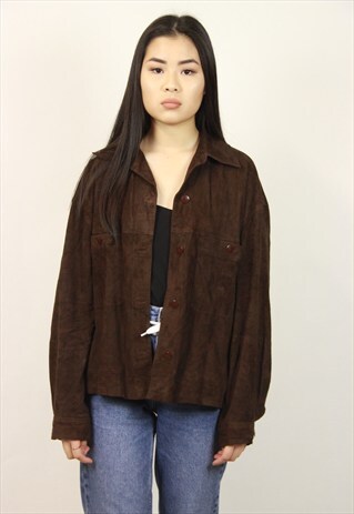 VINTAGE BROWN SUEDE SHIRT