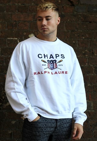 WHITE CHAPS RALPH LAUREN SWEATSHIRT