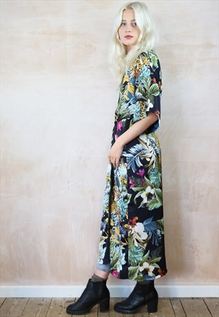BIG CAT PRINT LONG KIMONO