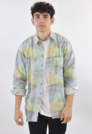 VINTAGE 90S GREEN PATTERNED SHIRT