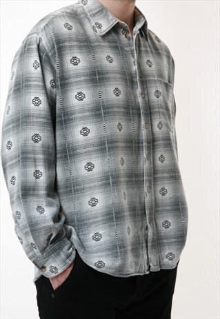 VINTAGE OLDSCHOOL CASUAL MEN RARE COTTON SHIRT 14226