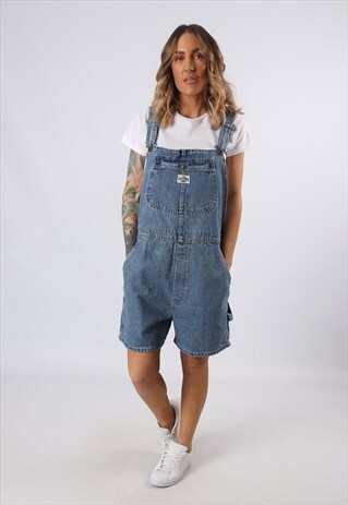 DENIM DUNGAREE SHORTS LEE TALL LENGTH VINTAGE UK 14 (5EH)