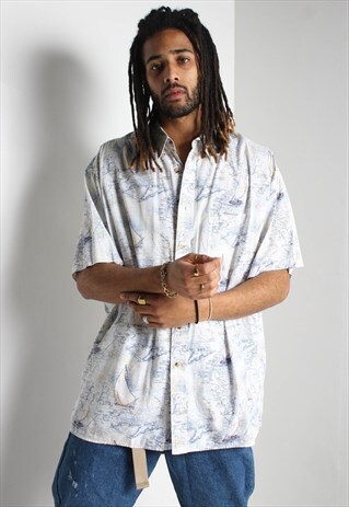 VINTAGE HAWAIIAN CRAZY PATTERNED SHIRT MULTI