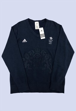 Navy Blue Team GB Rio 2016 Embroidered V Neck Casual Top 