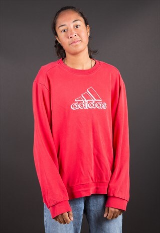 RED BIG LOGO SPELL OUT ADIDAS SWEATSHIRT