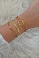Gold T Bar Toggle Bracelet 
