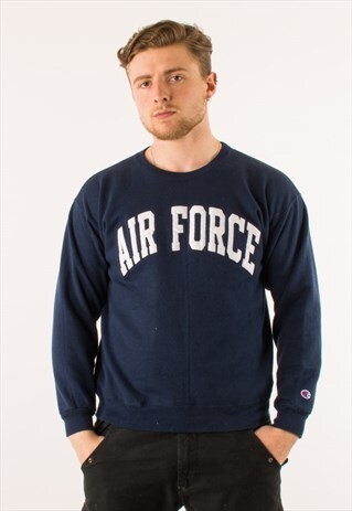 VINTAGE NAVY AIR FORCE CHAMPION CREWNECK SWEATSHIRT MEDIUM
