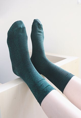 METALLIC BLING BLING SOCKS - GREEN