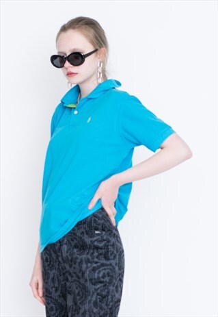 VINTAGE BLUE RALPH LAUREN POLO RETRO T-SHIRT