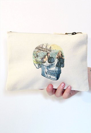 MERMAID SKULL LARGE ACCESSORY BAG