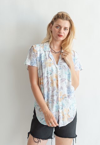 VINTAGE 80S FESTIVAL PATTERNED SHIRT IN PASTEL