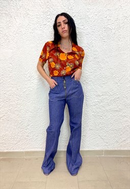 Vintage 70s high-waisted flare jeans 