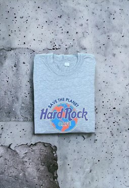 Grey Vintage Hard Rock Cafe Spell Out T Shirt 