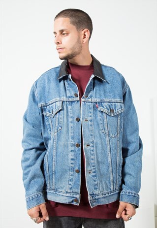 INTAGE 80S LEVI'S CONTRAST COLLAR DENIM TRUCKER