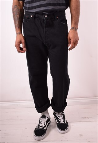 LEVI'S 501 MENS VINTAGE JEANS W38 L31 BLACK 90S