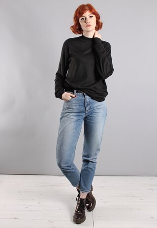 VINTAGE 90S BLACK HIGH NECK JUMPER