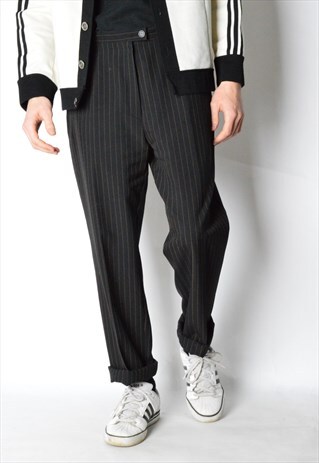 VINTAGE 90S UNISEX BLACK STRIPED PANTS