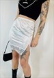 Vintage 90s 00s Y2K Grunge Satin Lace Sheer Mini Skirt