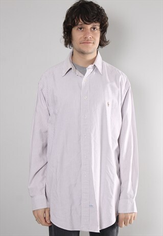 VINTAGE POLO RALPH LAUREN STRIPED SHIRT XL