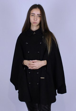 VINTAGE THOMAS BURBERRY TRENCH GABARDINE WOOL CAPE COAT