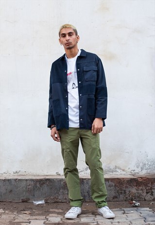CUT AND SEW JACKET IN INDIGO