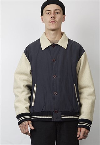 VINTAGE 90'S CASTELBAJAC COLLARED VARSITY JACKET