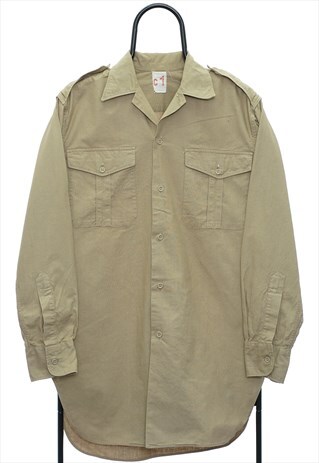 VINTAGE MILITARY STYLE BEIGE SHIRT WOMENS