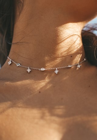 STERLING SILVER MOONDUST CHOKER