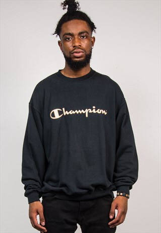90'S VINTAGE CHAMPION BLACK USA SWEATSHIRT