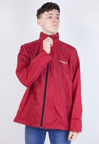 VINTAGE 90S CARHARTT RED SHELL JACKET