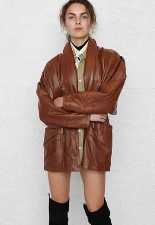 VINTAGE BROWN LEATHER JACKET