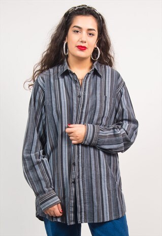 VINTAGE 90'S STRIPED CORD SHIRT