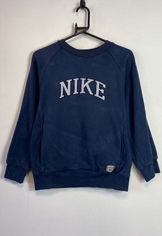 2000S NAVY NIKE SPELLOUT SWEATSHIRT WOMENS MEDIUM