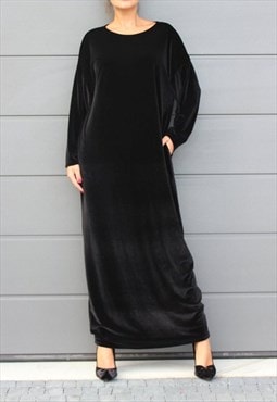 Velvet Dress, maxi dress, black dress, elegant dress