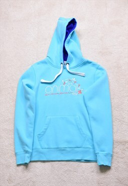 Women's Animal Blue Embroidered Hoodie