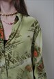 ABSTRACT PATTERN BLOUSE, VINTAGE HIPSTER BUTTON UP SHIRT 