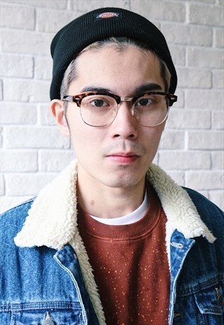 SHALEX RETRO HALF FRAME GLASSES - TORTOISE