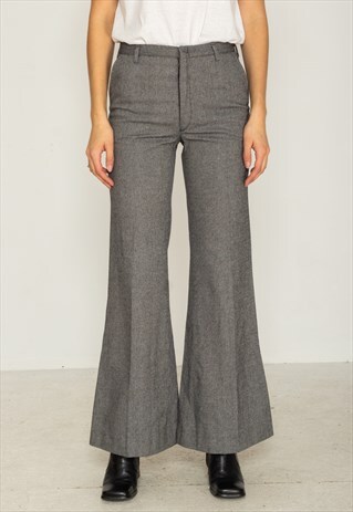 VINTAGE GREY WIDE-LEG TROUSERS BOTTOMS