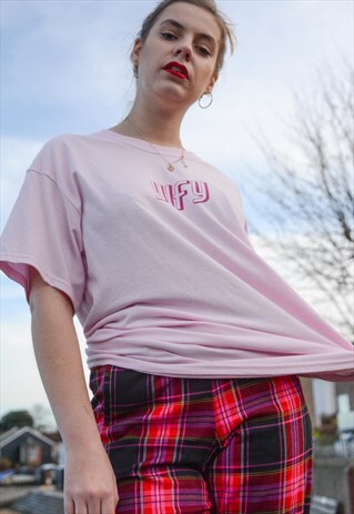 OVERSIZED T-SHIRT IN PINK WITH SHADOW LOGO.