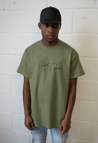 KHAKI SCRIPT T-SHIRT