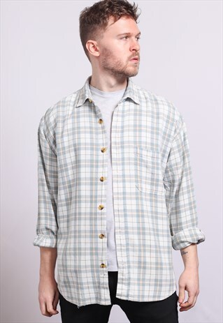 VINTAGE CHECKED FLANNEL SHIRT 90S